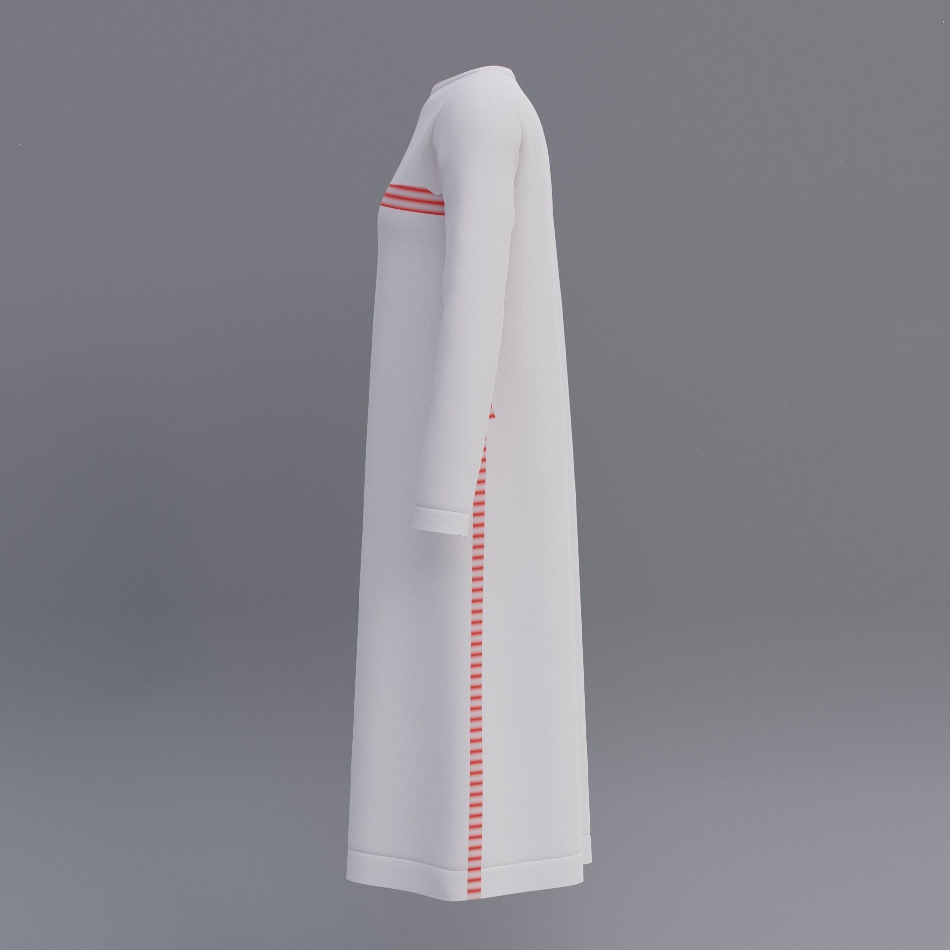 Female shirt dress Low-poly 3D model_12