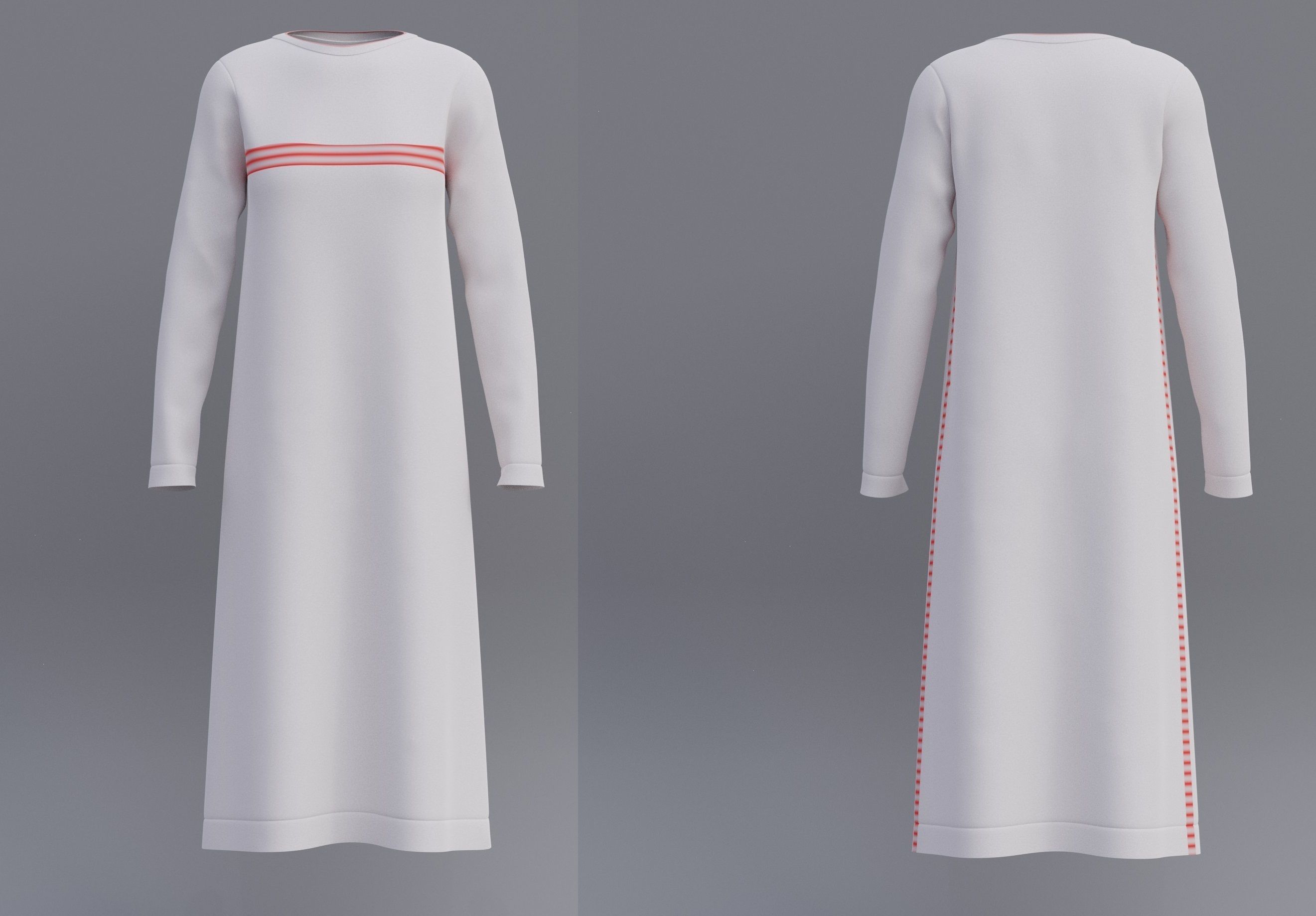 Female shirt dress Low-poly 3D model_21