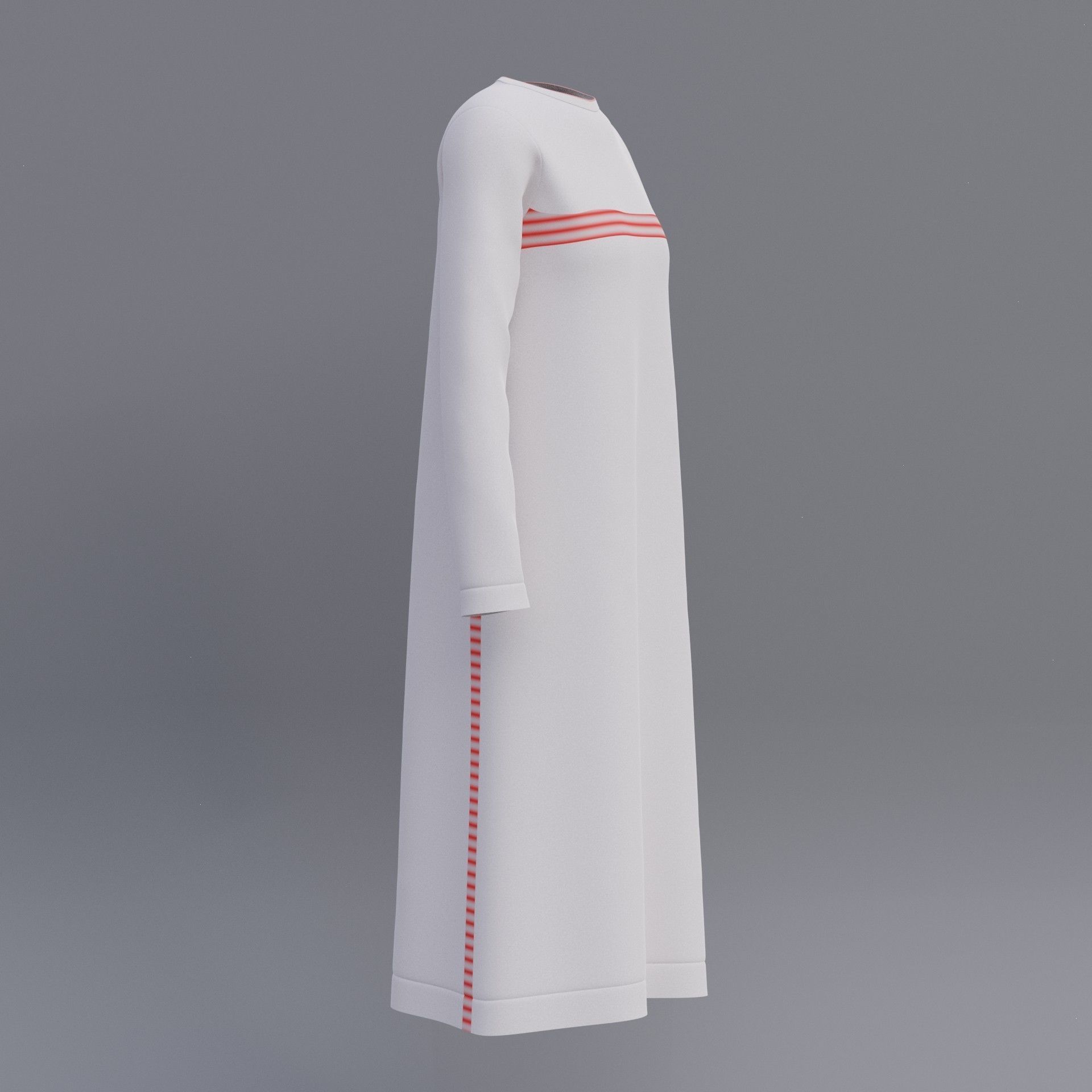 Female shirt dress Low-poly 3D model_7
