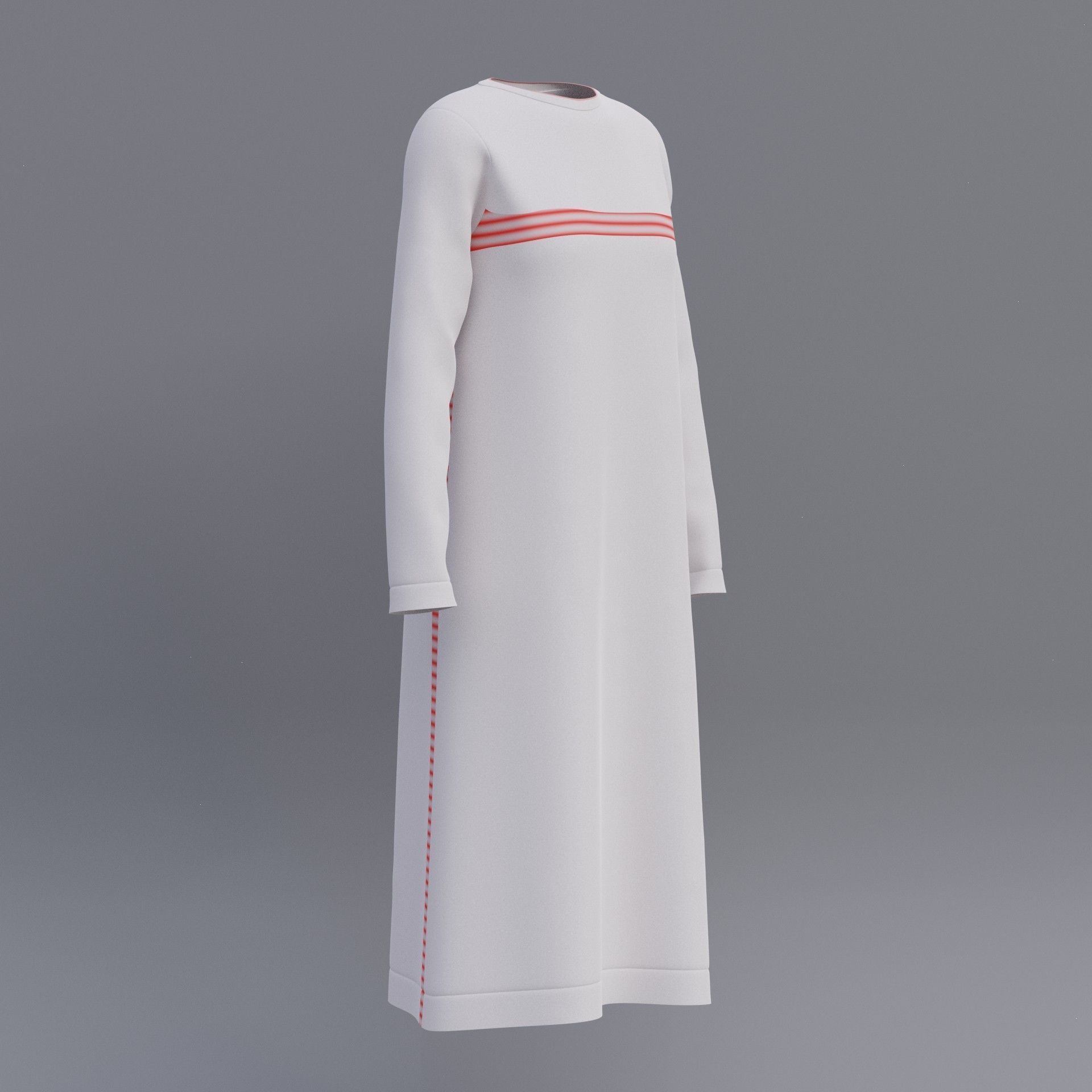 Female shirt dress Low-poly 3D model_4