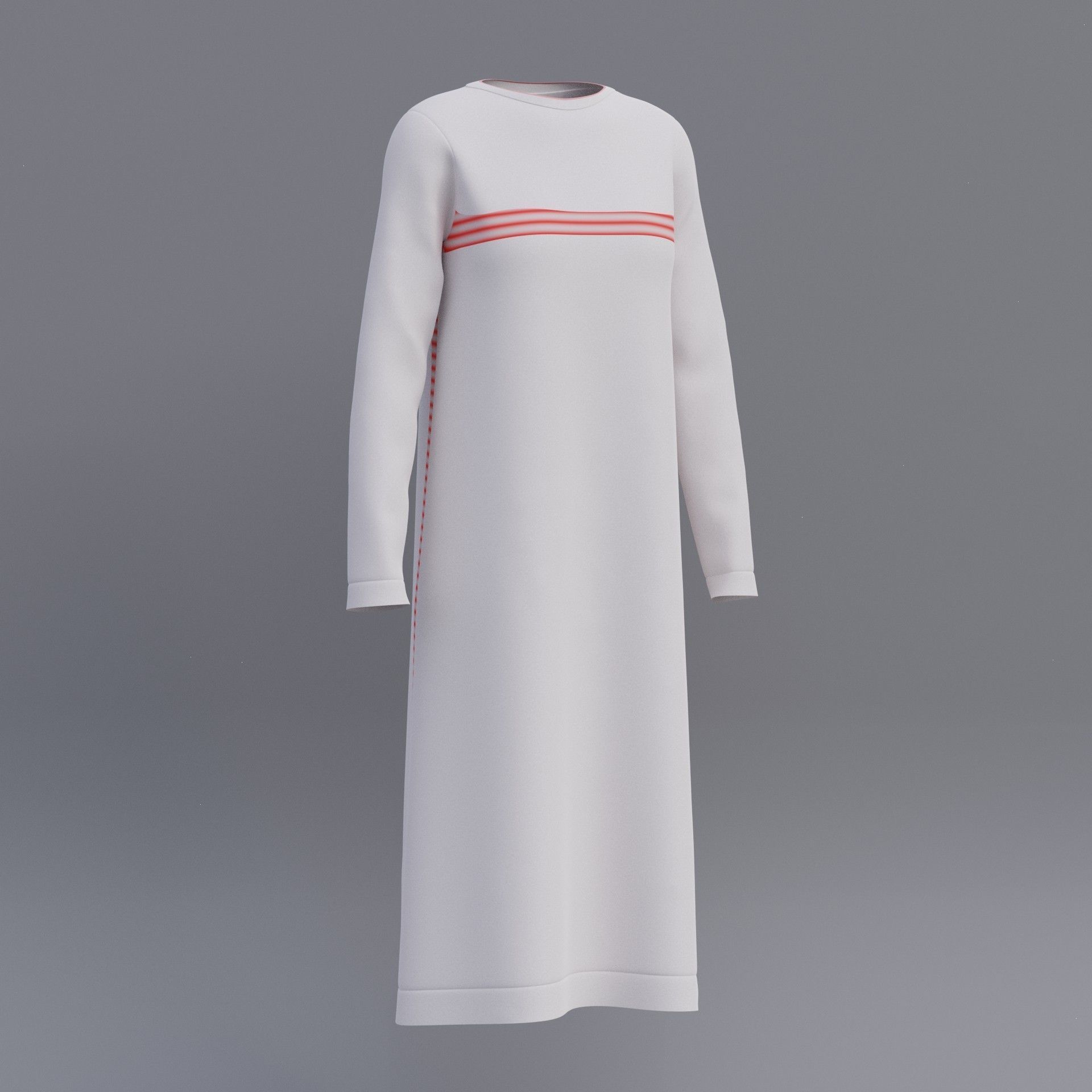 Female shirt dress Low-poly 3D model_3