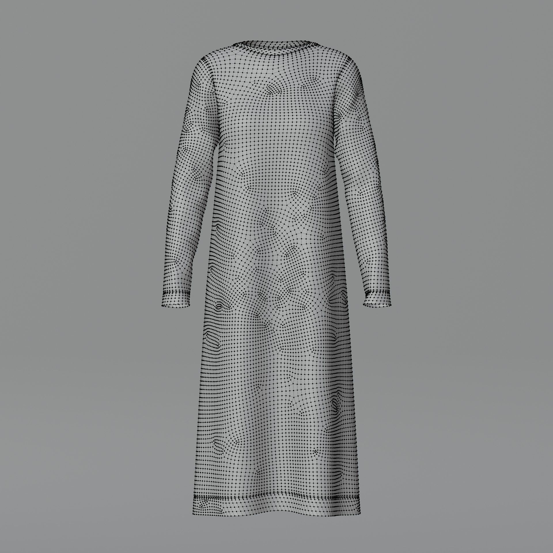 Female shirt dress Low-poly 3D model_19