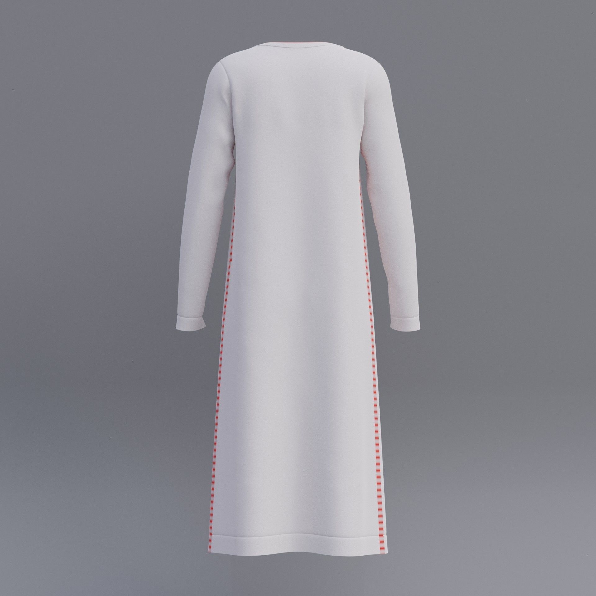 Female shirt dress Low-poly 3D model_10