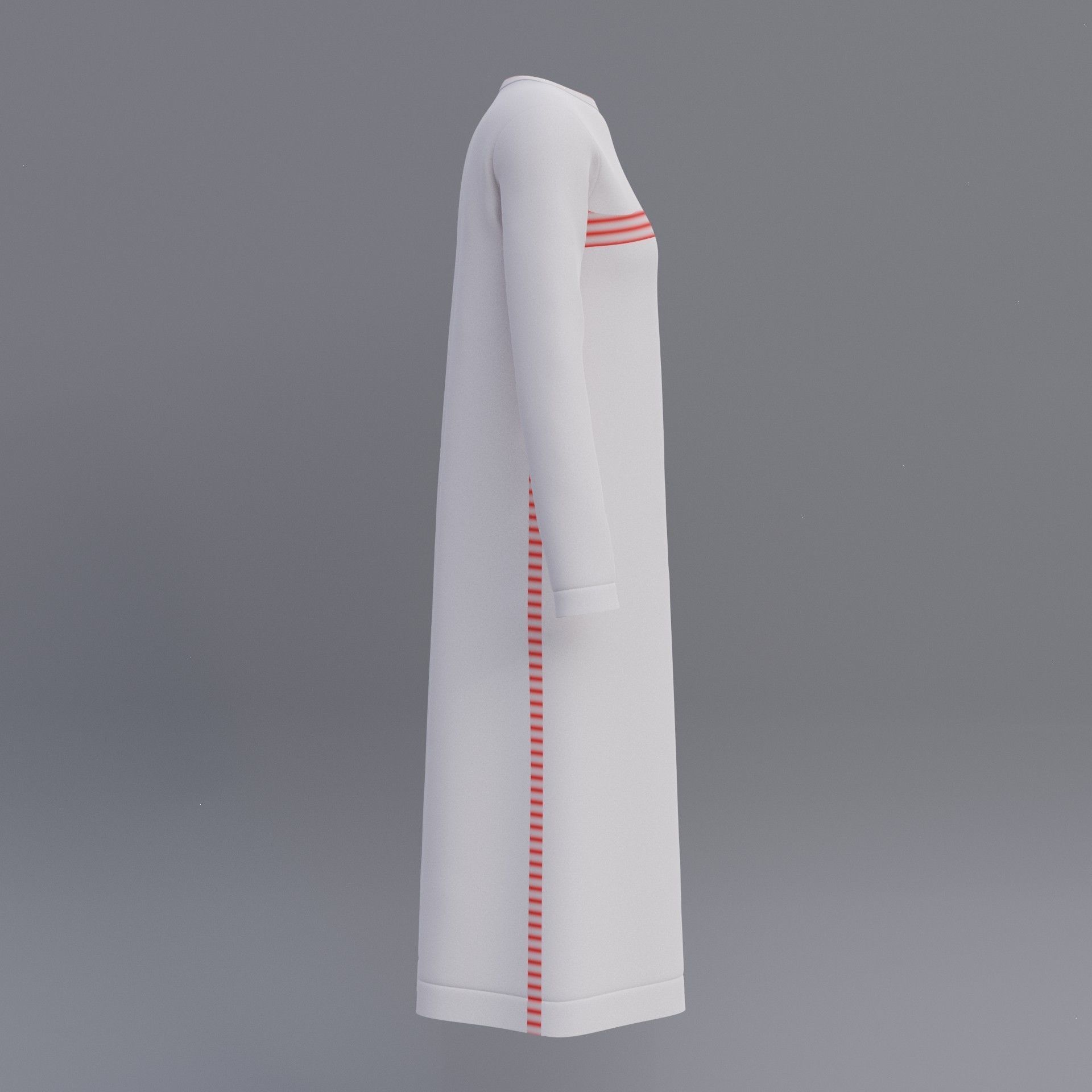 Female shirt dress Low-poly 3D model_6