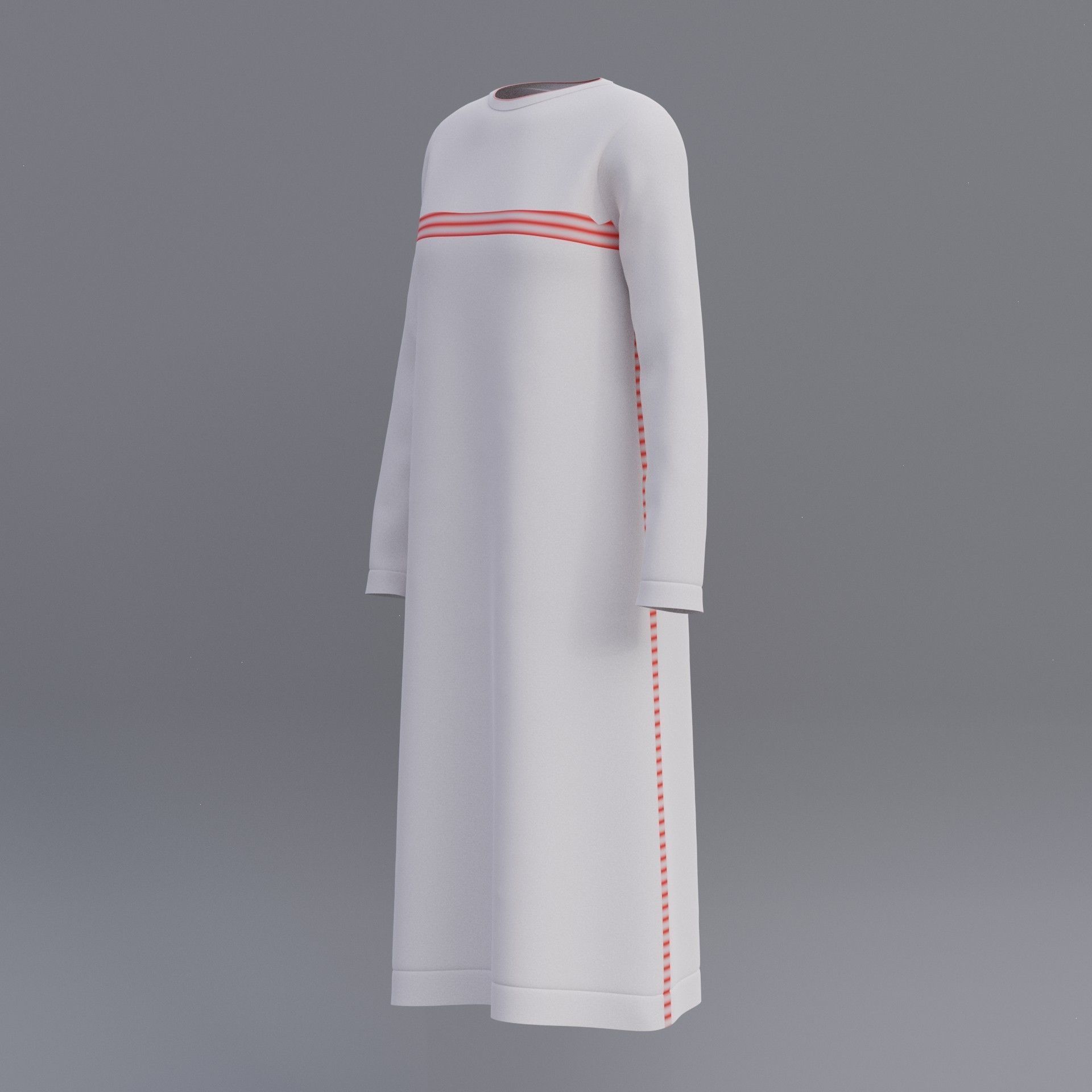 Female shirt dress Low-poly 3D model_15