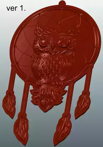 Owl dream catcher 3d stl model for cnc 3D print model 3D print model