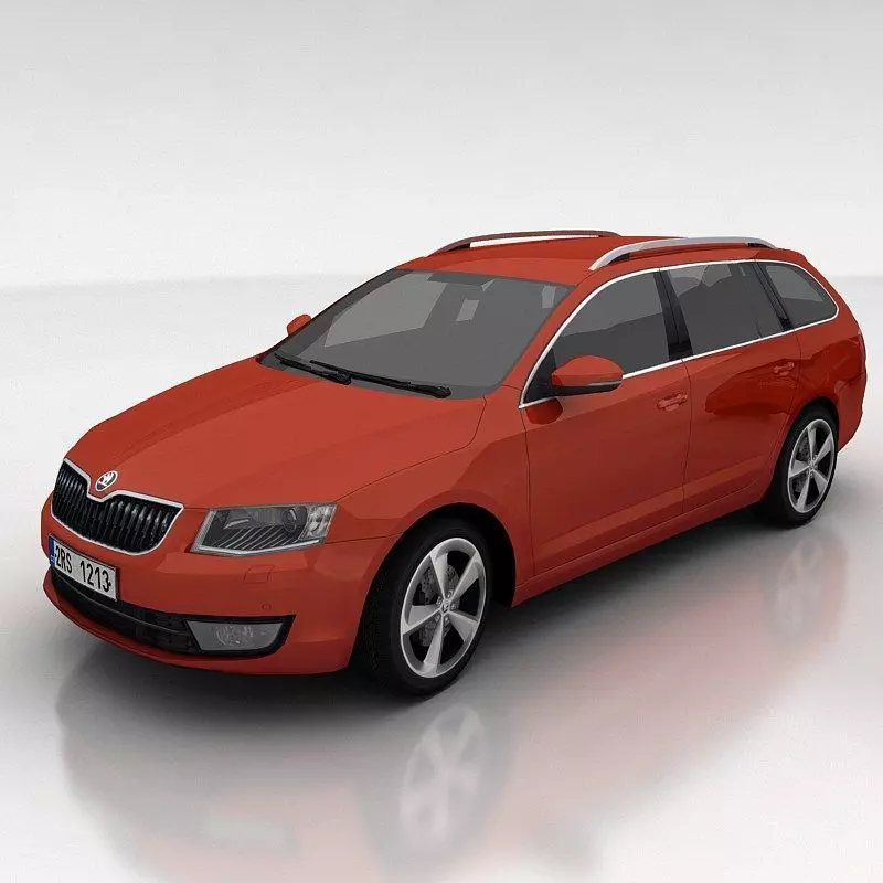 Skoda Octavia 3 Combi Low-poly 3D model_0