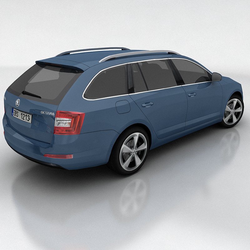 Skoda Octavia 3 Combi Low-poly 3D model_5