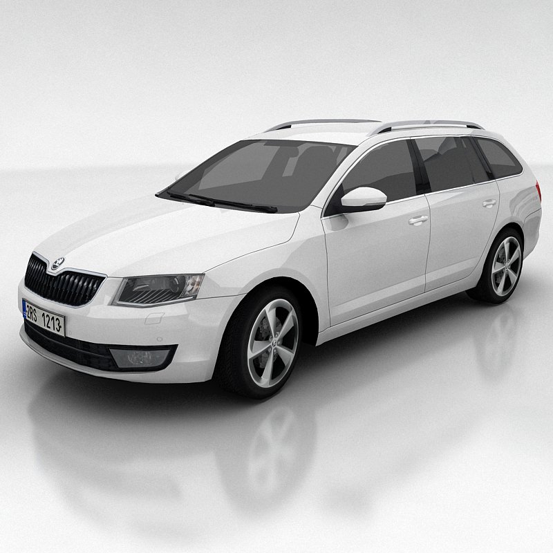 Skoda Octavia 3 Combi Low-poly 3D model_6