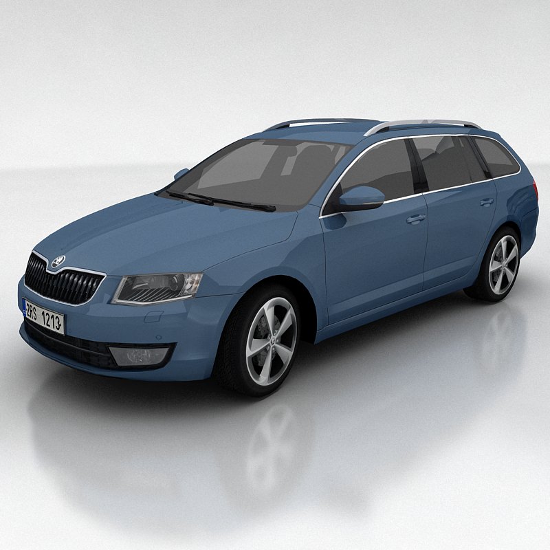 Skoda Octavia 3 Combi Low-poly 3D model_4