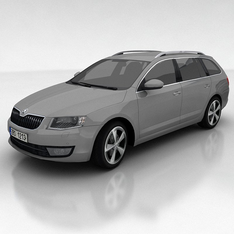 Skoda Octavia 3 Combi Low-poly 3D model_2