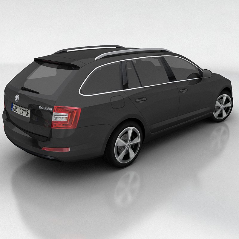 Skoda Octavia 3 Combi Low-poly 3D model_8