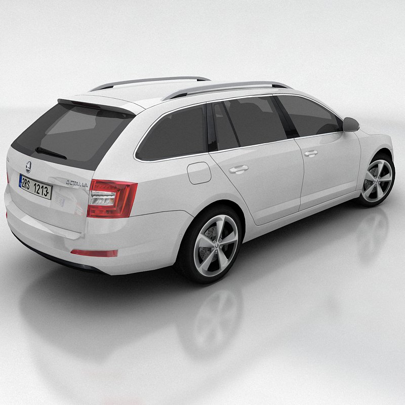Skoda Octavia 3 Combi Low-poly 3D model_7