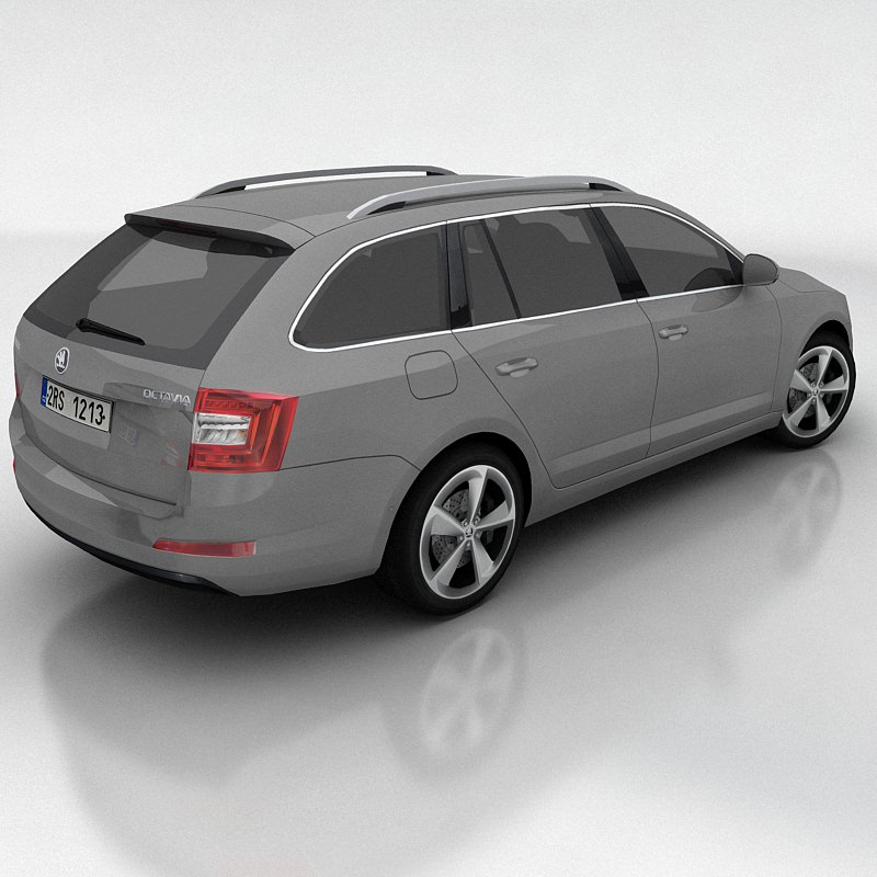 Skoda Octavia 3 Combi Low-poly 3D model_3