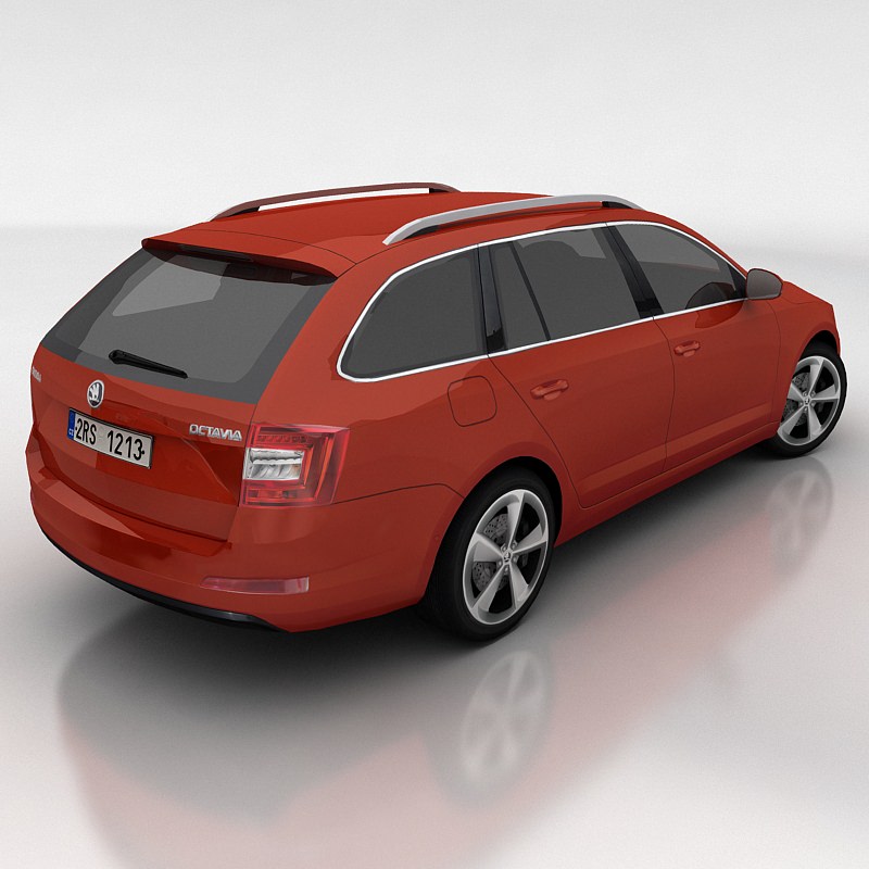 Skoda Octavia 3 Combi Low-poly 3D model_1