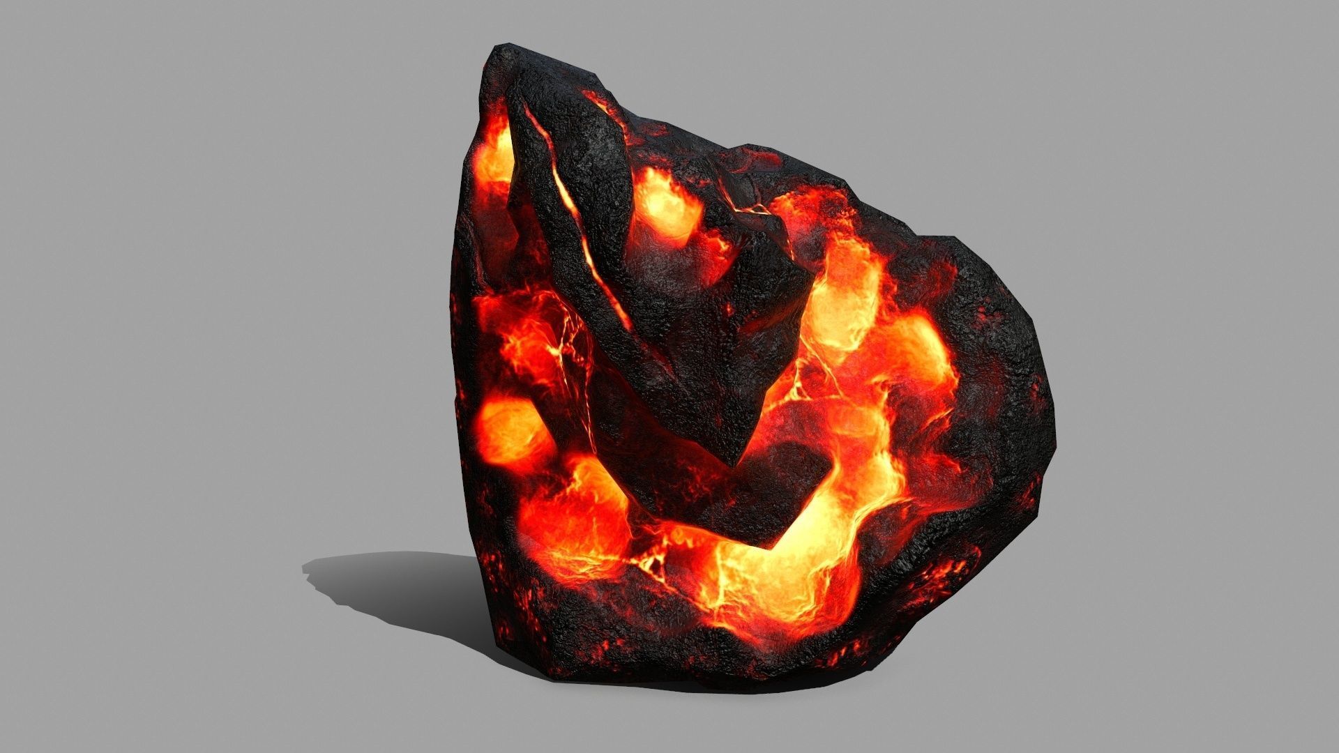 Rock Set piece of fire Low-poly 3D model_14