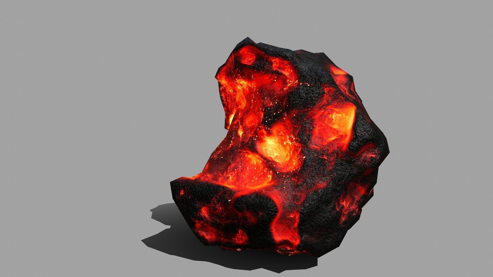 Rock Set piece of fire Low-poly 3D model_3
