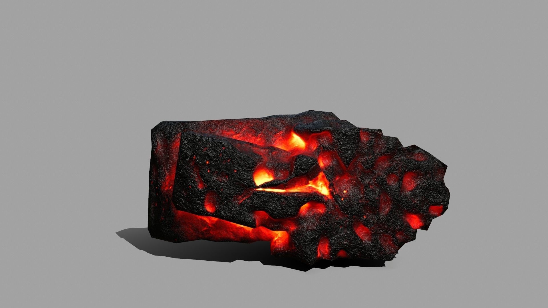 Rock Set piece of fire Low-poly 3D model_8