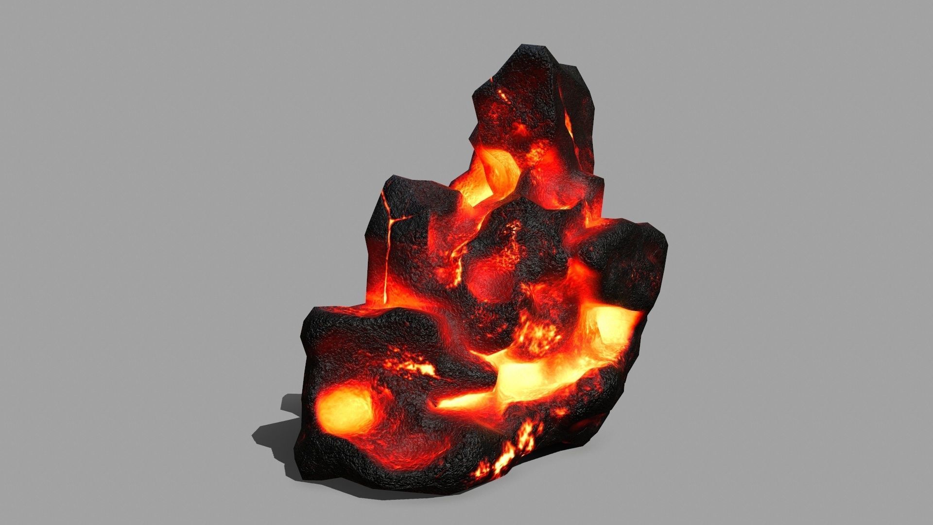 Rock Set piece of fire Low-poly 3D model_9
