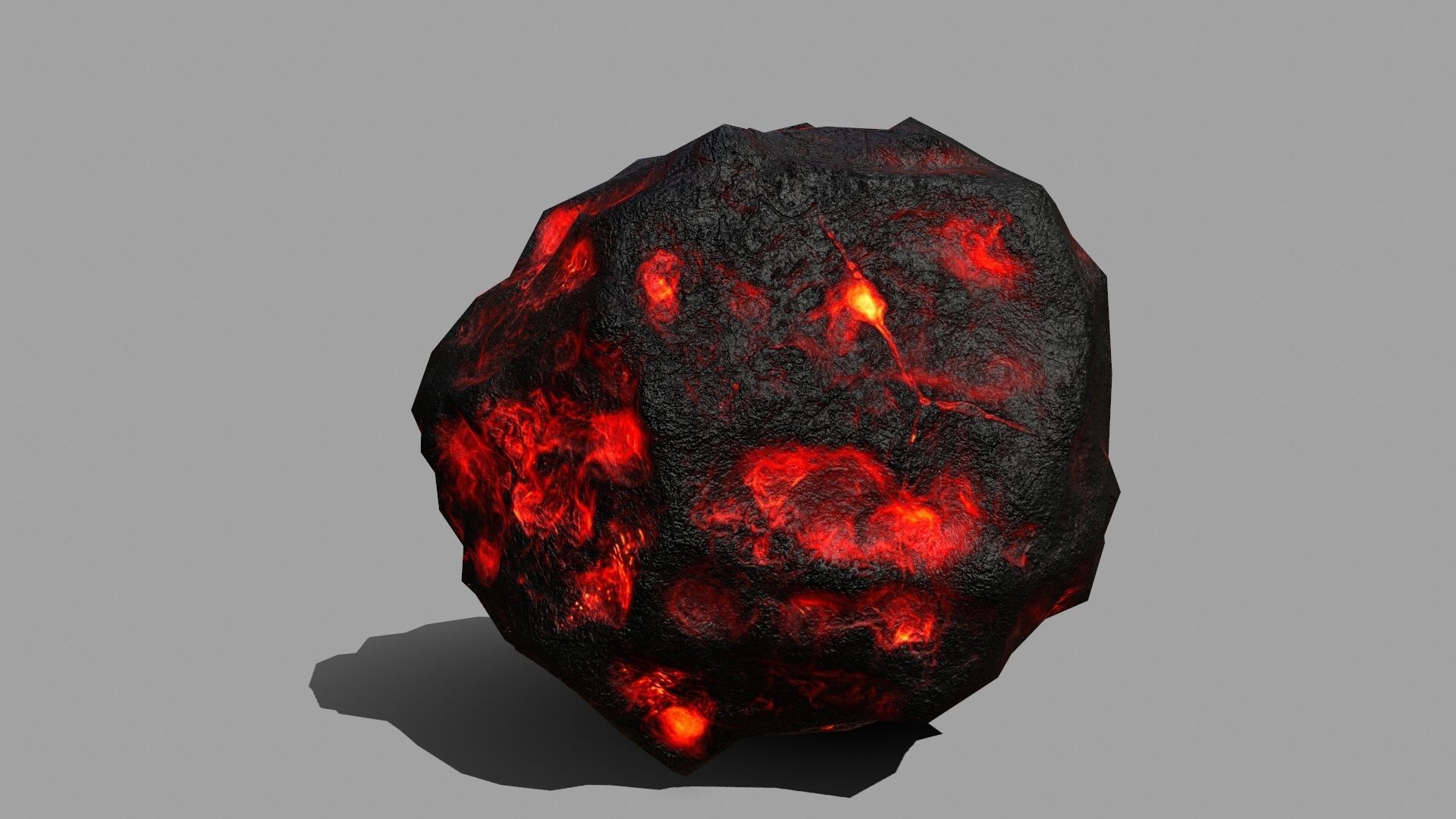 Rock Set piece of fire Low-poly 3D model_2