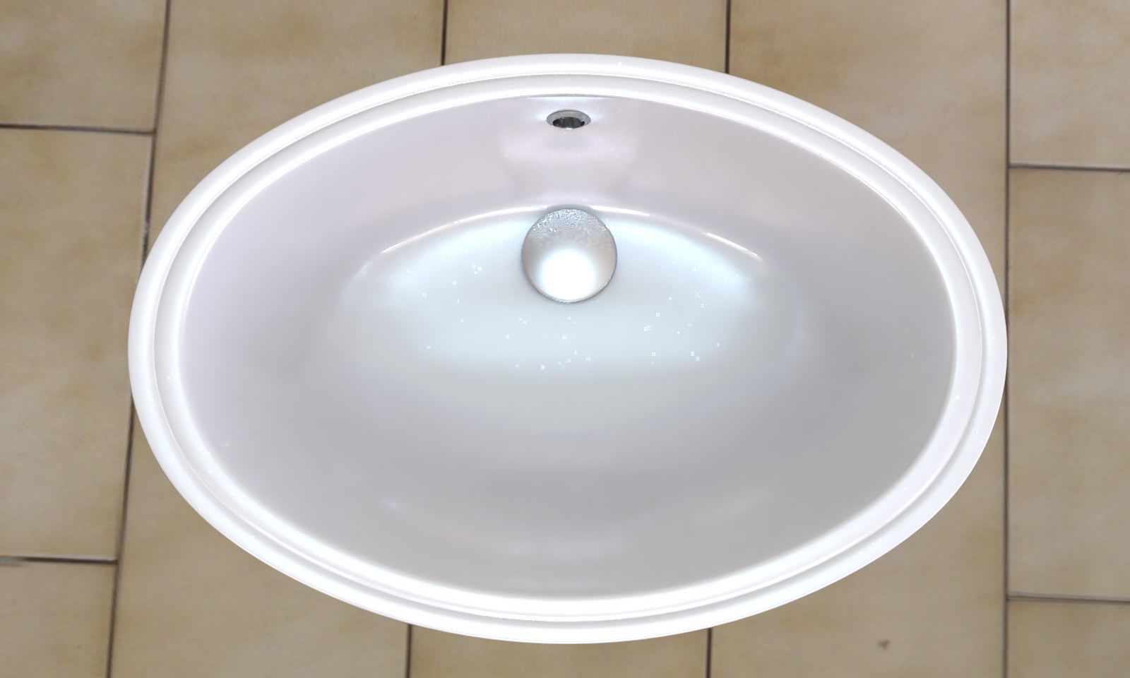 Washbasin bathroom sink with drainer 3D model_3