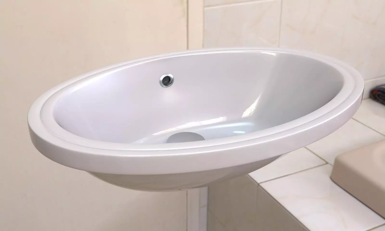 Washbasin bathroom sink with drainer 3D model_0