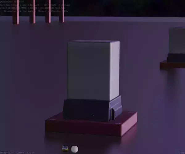 Street Light 8 Bollard 200mm Dark Red Version 3 Low-poly 3D model