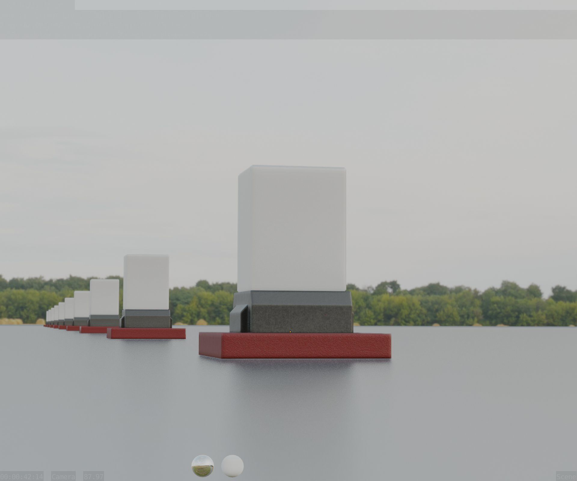 Street Light 8 Bollard 200mm Dark Red Version 3 Low-poly 3D model_36