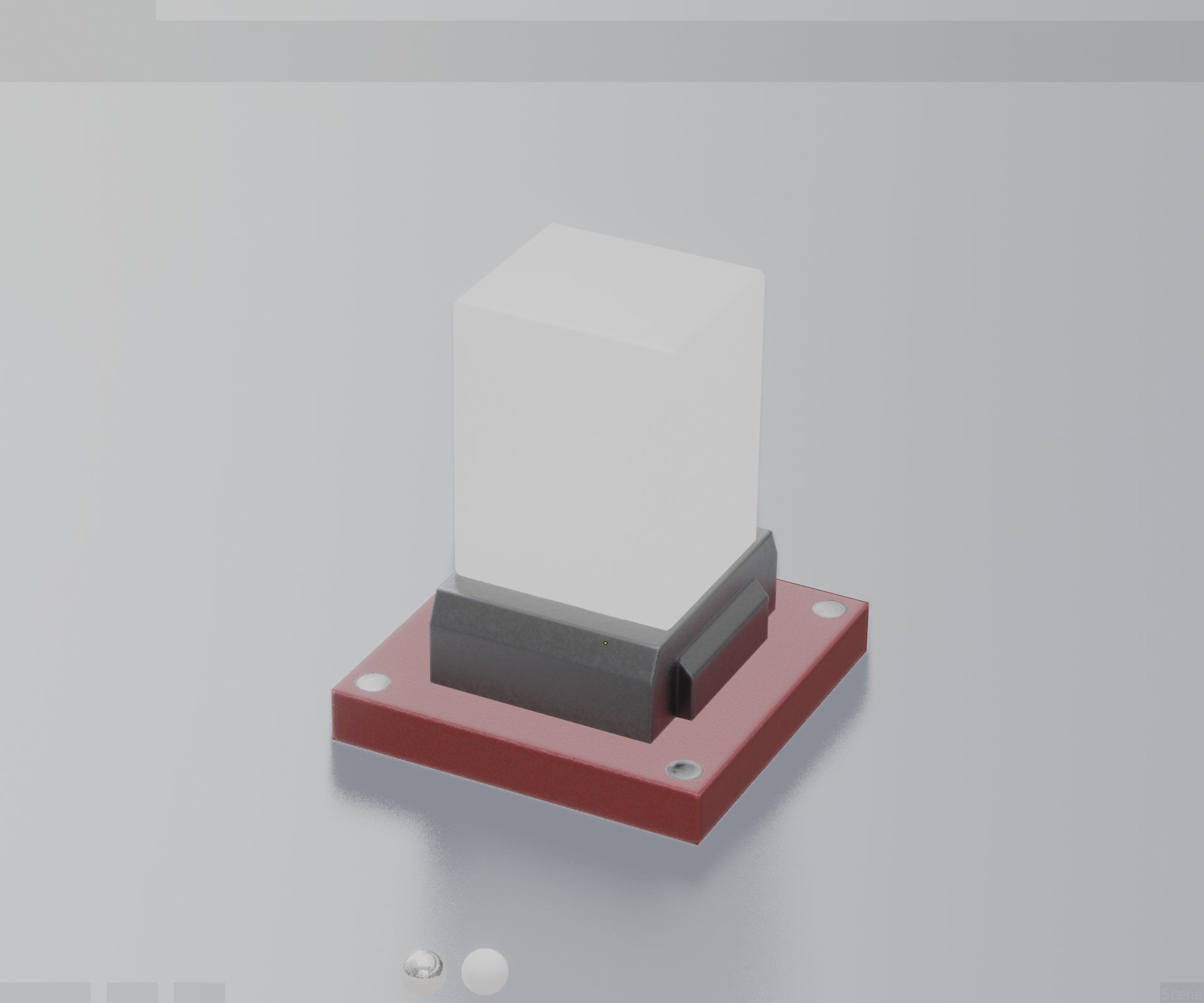 Street Light 8 Bollard 200mm Dark Red Version 3 Low-poly 3D model_83