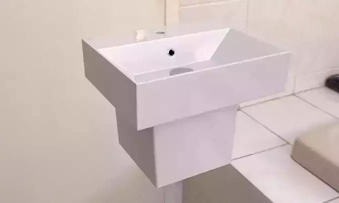 Washbasin bathroom sink with wall