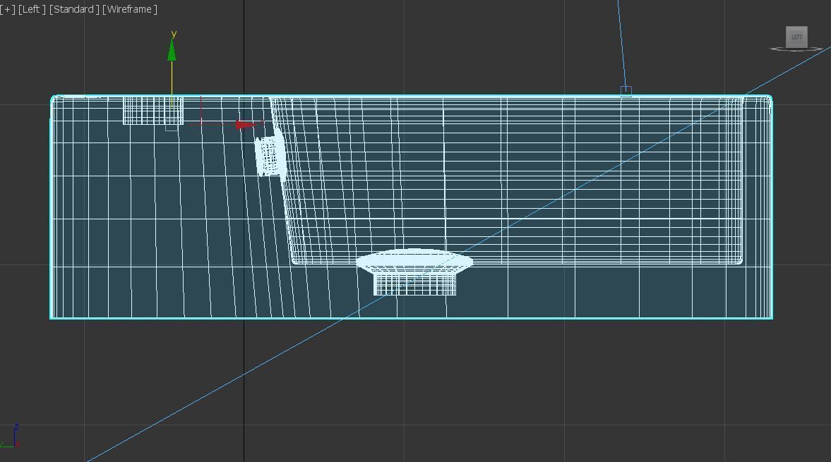 Washbasin bathroom sink hanging on wall 3D model_4