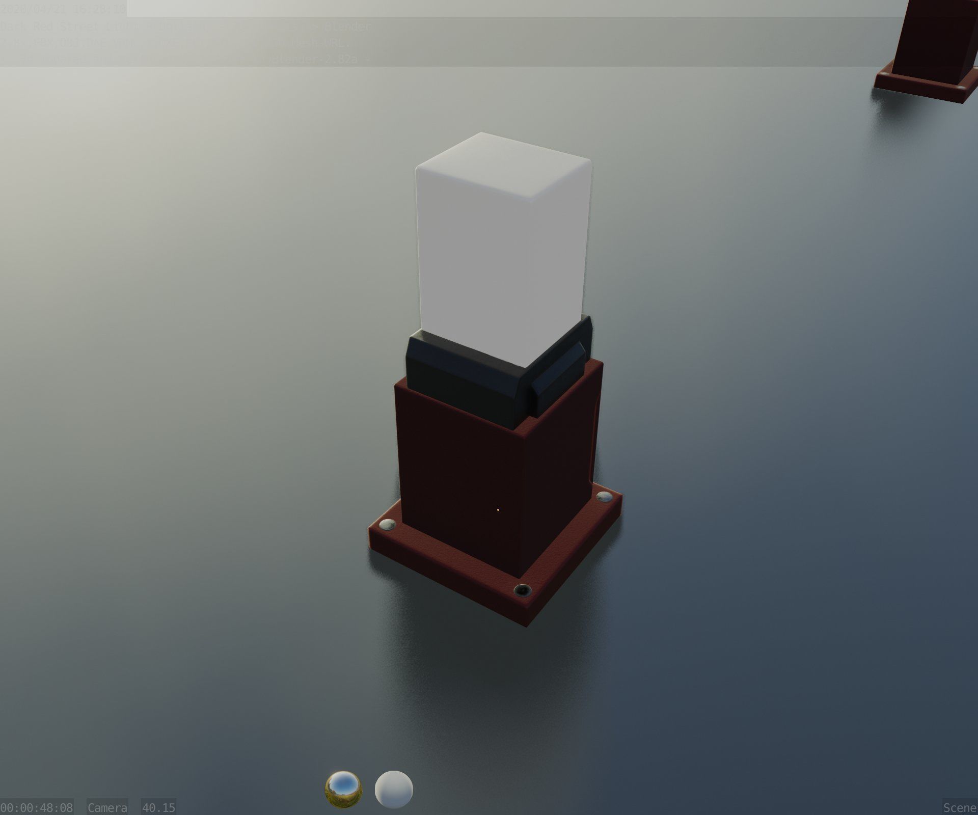 Street Light 8 Bollard 350mm Dark Red Version 3 Low-poly 3D model_69