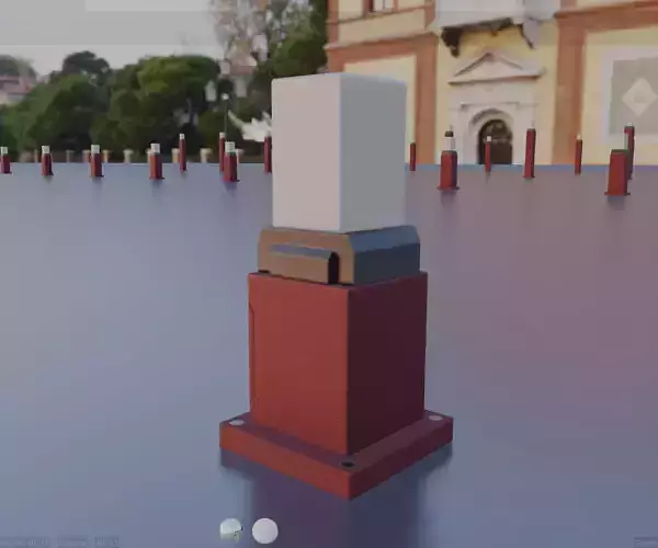 Street Light 8 Bollard 350mm Dark Red Version 3 Low-poly 3D model