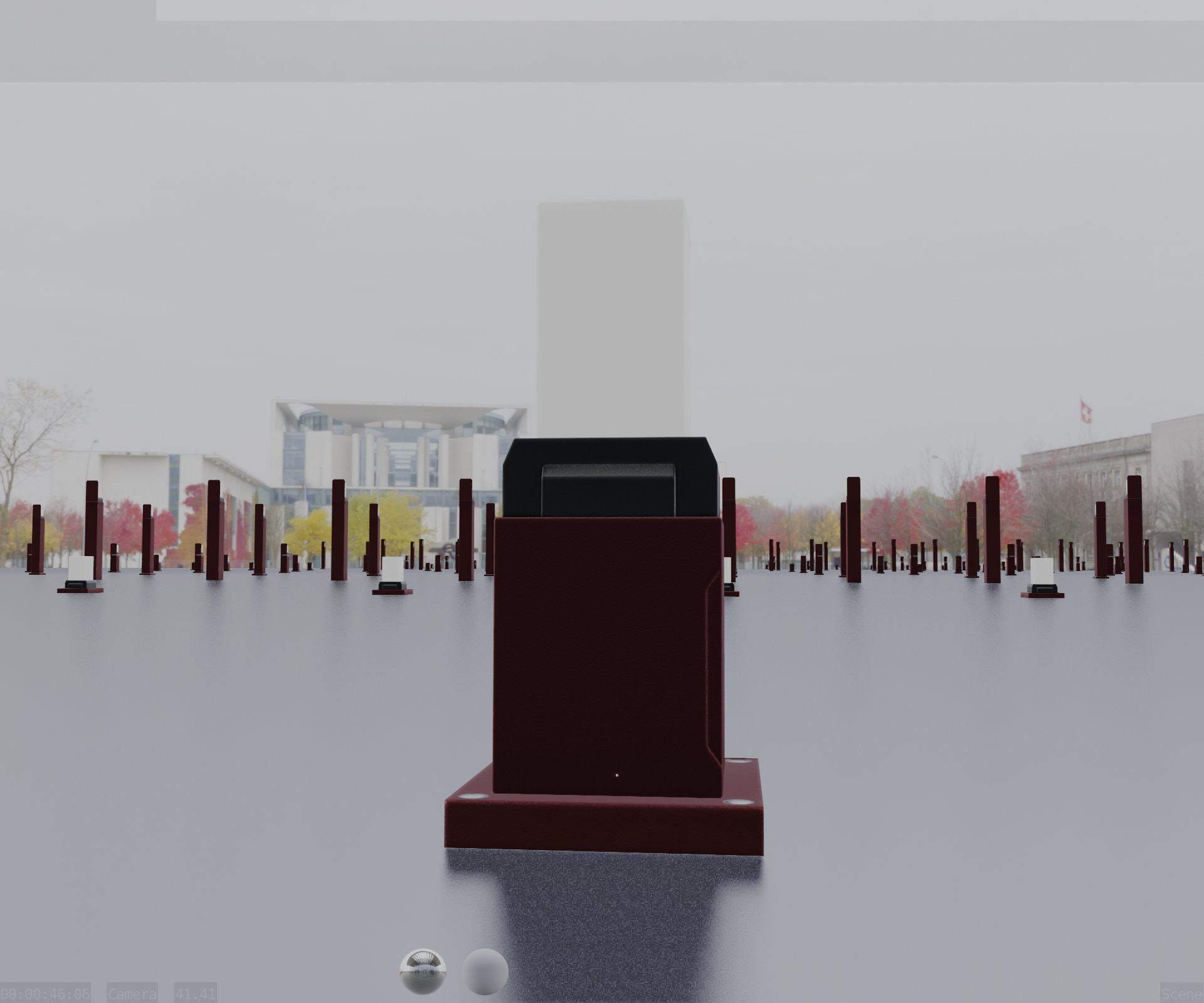 Street Light 8 Bollard 350mm Dark Red Version 3 Low-poly 3D model_19