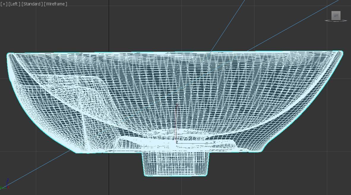 Washbasin square bathroom sink 3D model_4