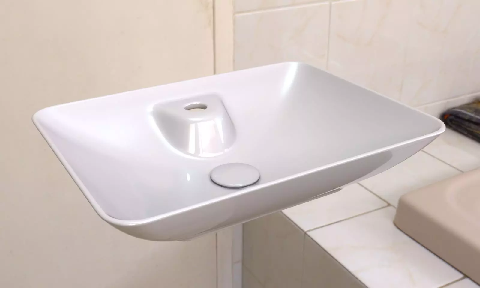 Washbasin square bathroom sink 3D model_0