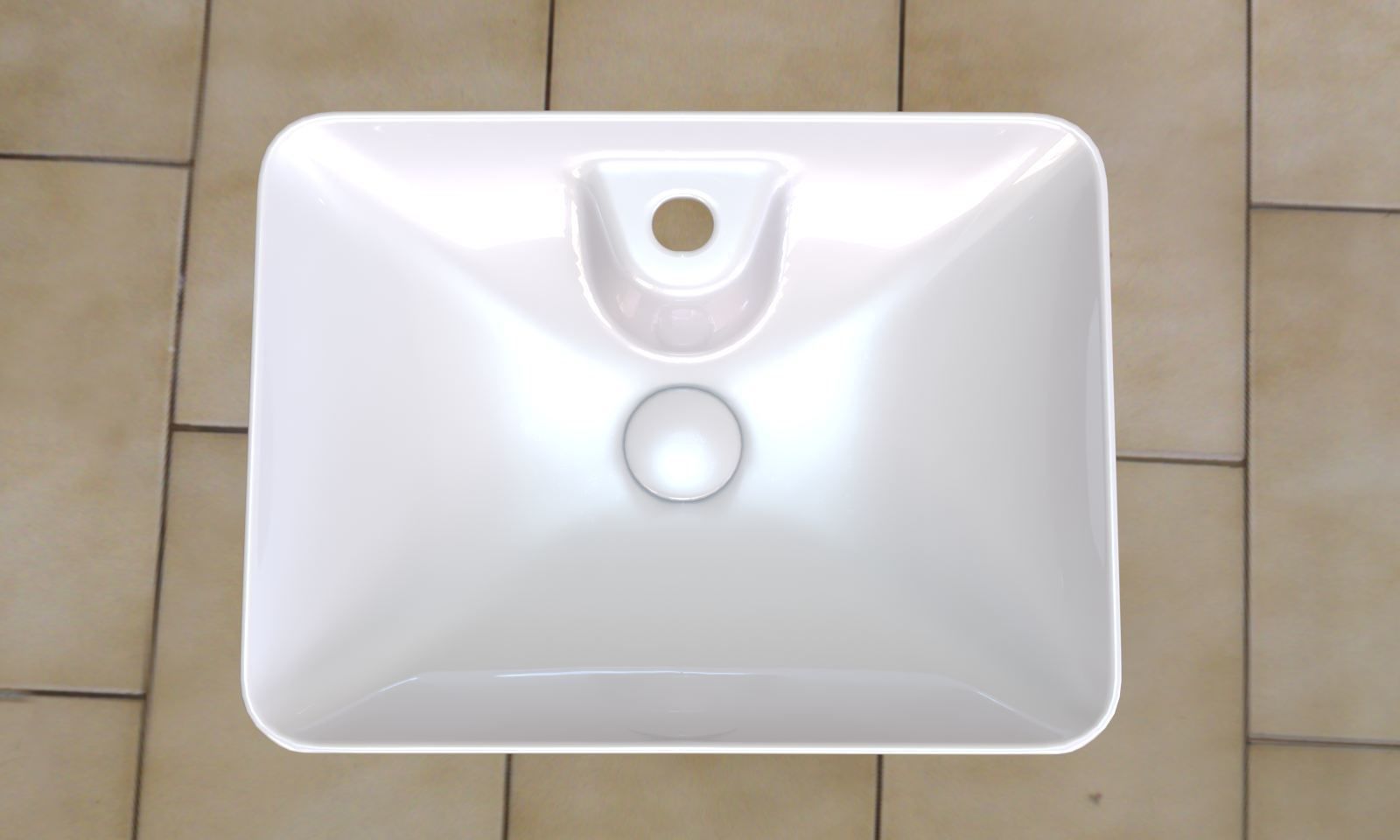 Washbasin square bathroom sink 3D model_3