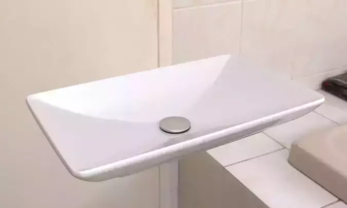 Washbasin square bathroom sink on wall