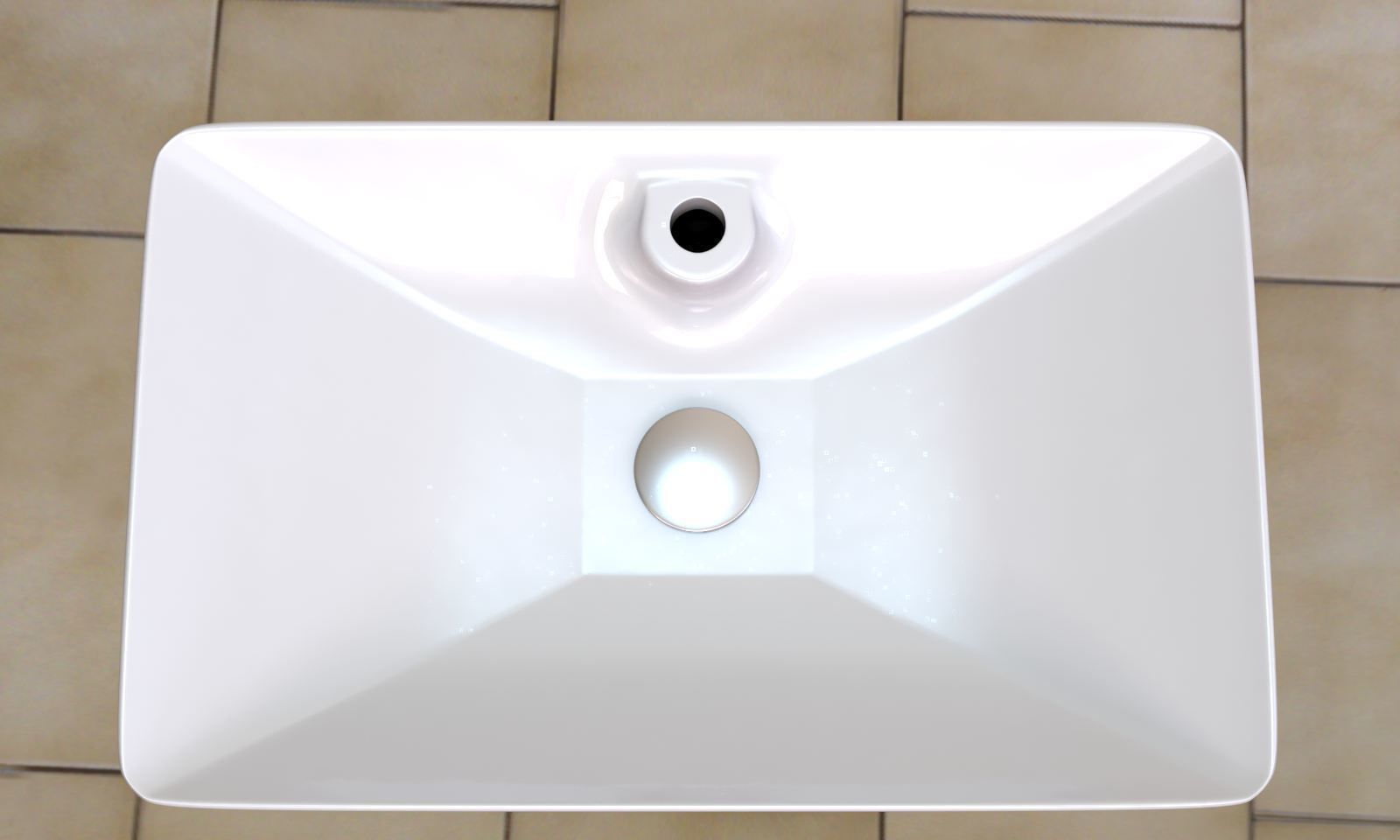 Washbasin bathroom sink with square shape 3D model_1