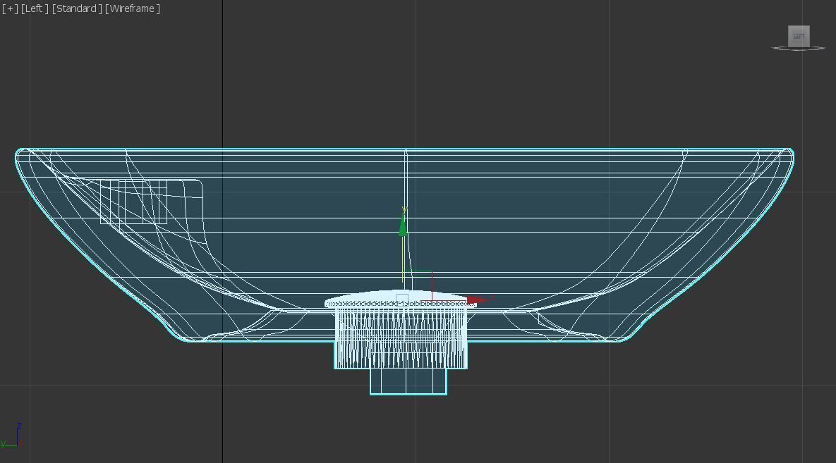 Washbasin bathroom sink with square shape 3D model_4