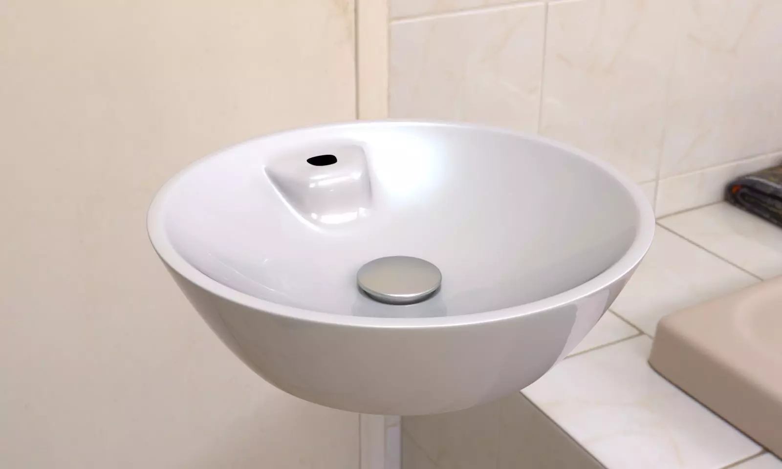 Washbasin ceramic bowl bathroom sink 3D model_0