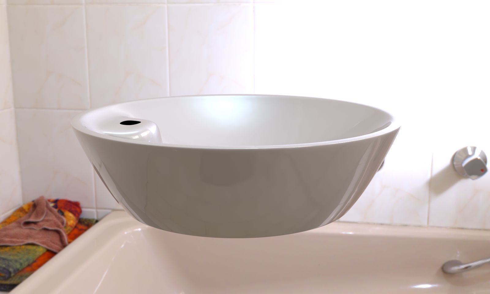 Washbasin ceramic bowl bathroom sink 3D model_1