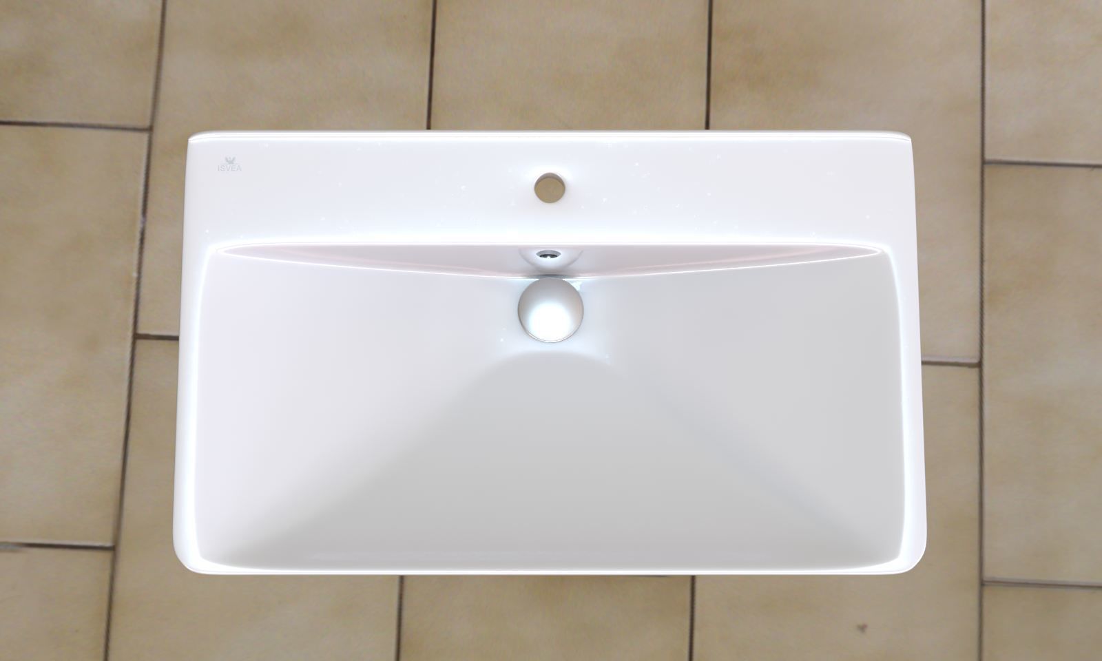Washbasin bathroom sink on wall 3D model_3