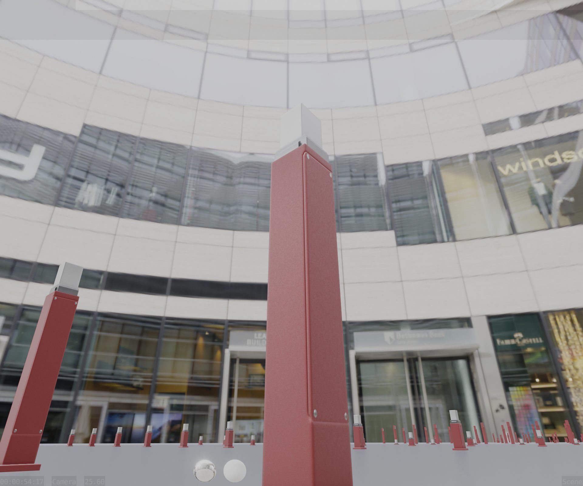 Street Light 8 Bollard 900mm Dark Red Version 3 Low-poly 3D model_32