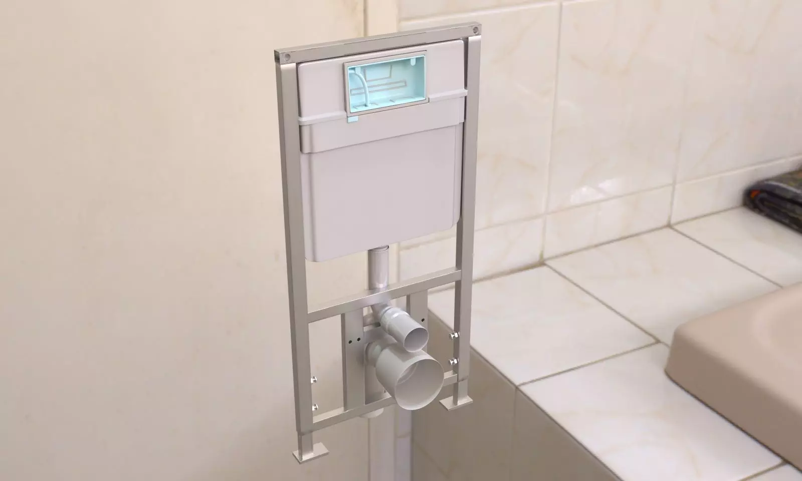 Flush tanks for hidden mounting 3D model_0