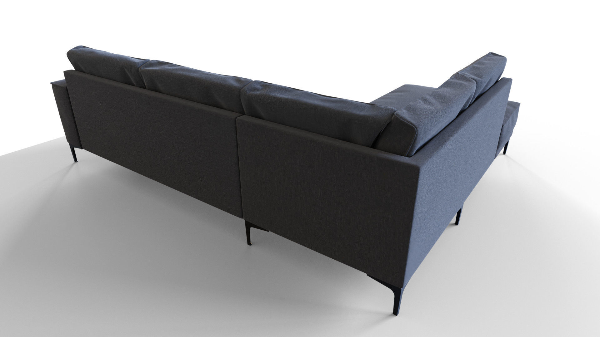 Modern Minimalistic Corner Sofa 3D model_2