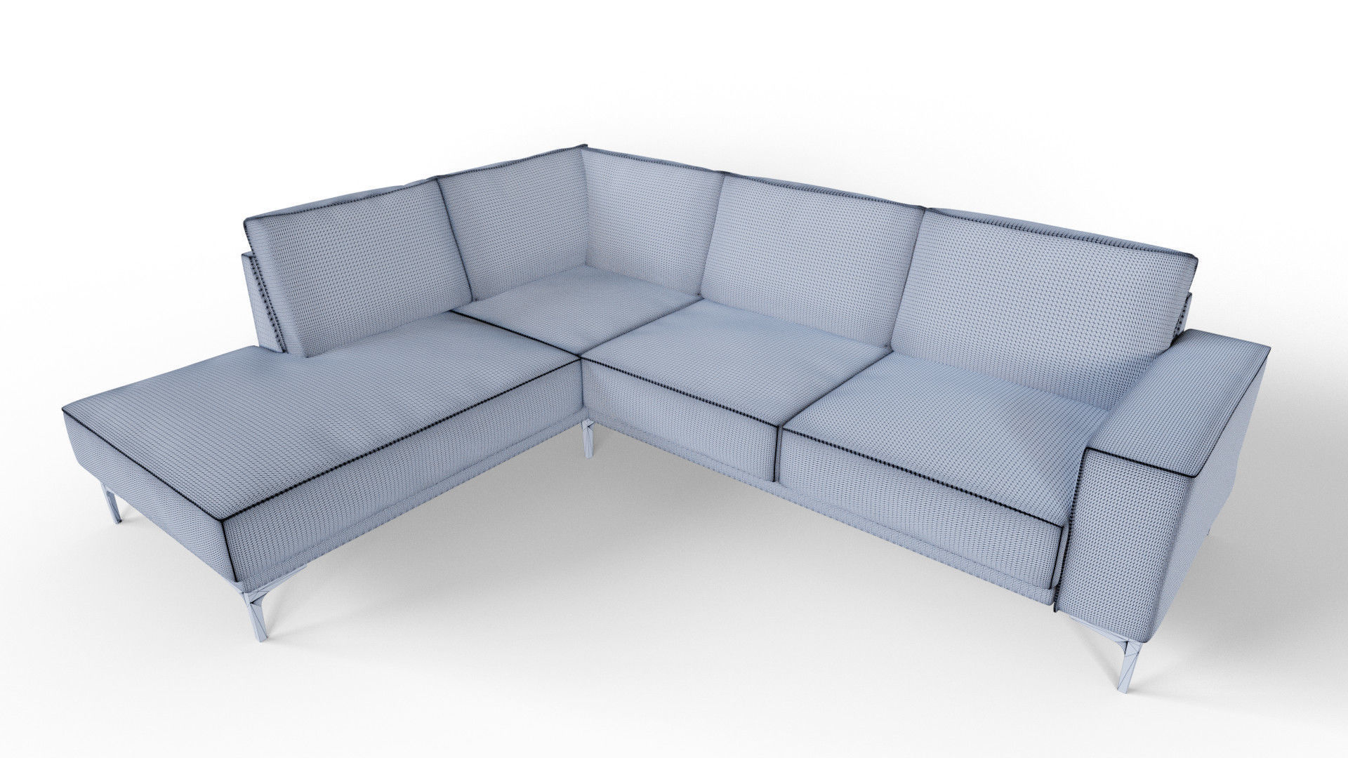 Modern Minimalistic Corner Sofa 3D model_3
