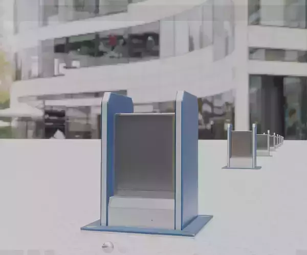 Street Light 8 Bollard 200mm Futuristic Blue Version 1 Low-poly 3D model