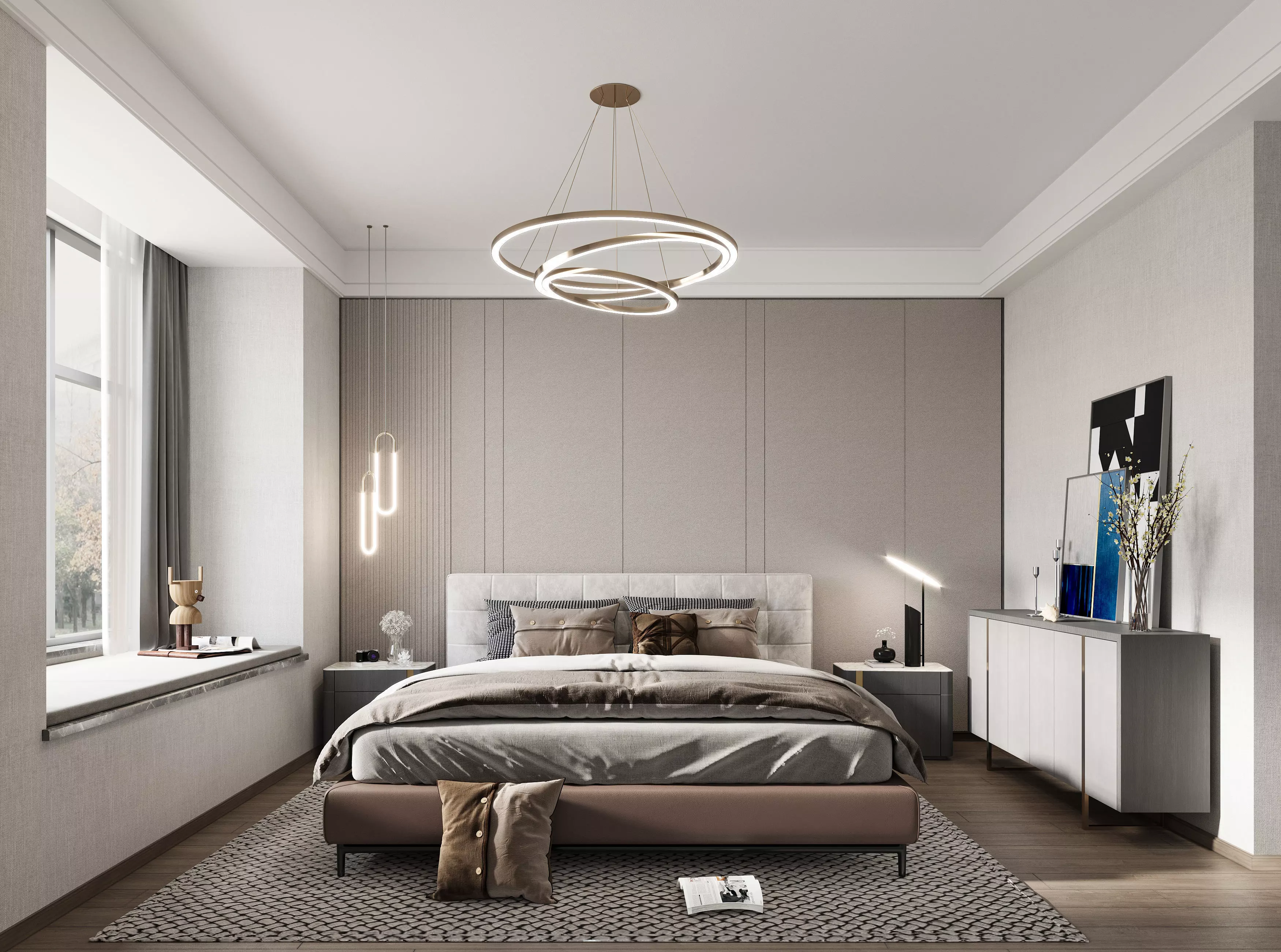 Modern bedroom 3D model_0