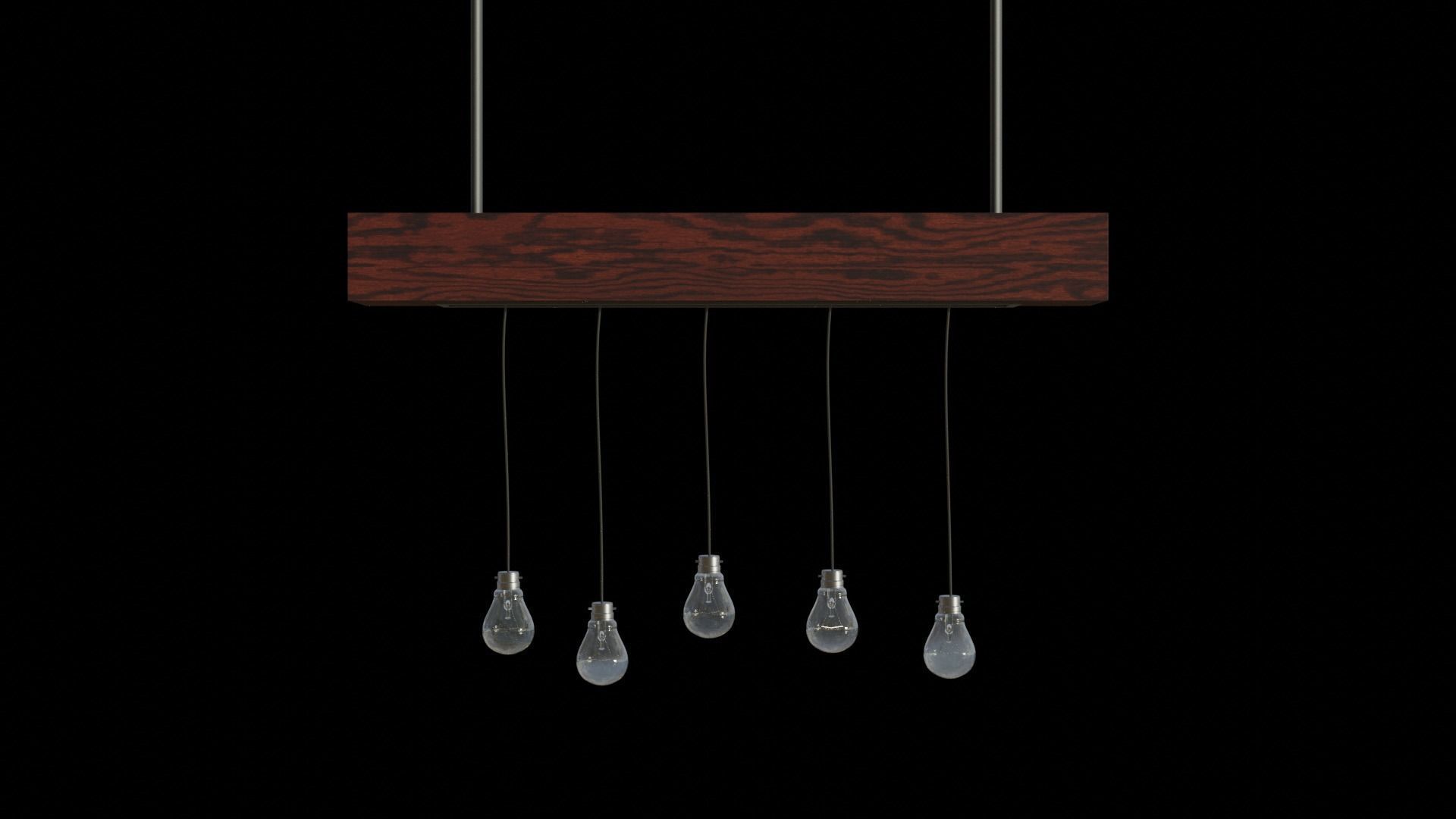 Ceilinglamp light fixture with five glass balls hanging from it Free 3D model_1
